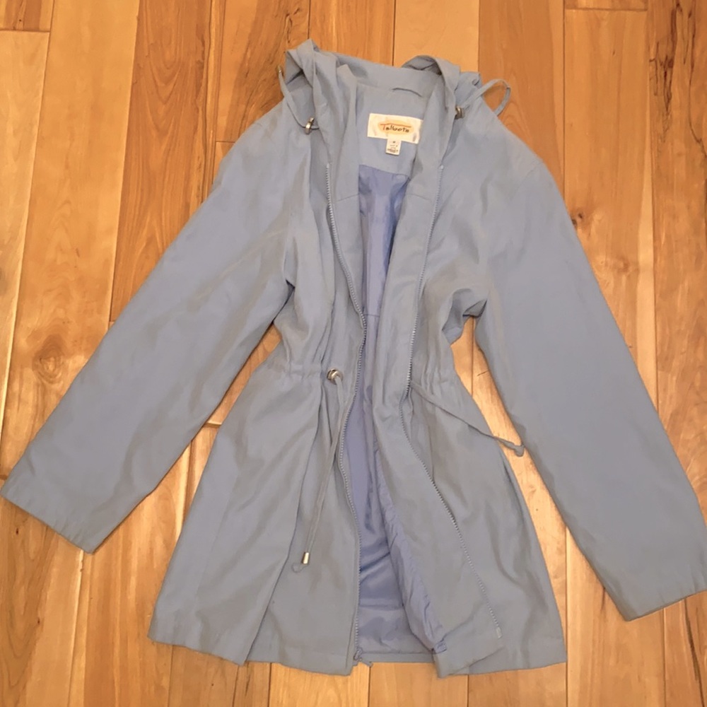 Fully Lined Timeless Raincoat Blue Size M Talbots
